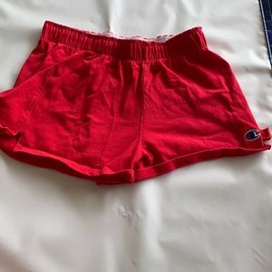 Red champion shorts